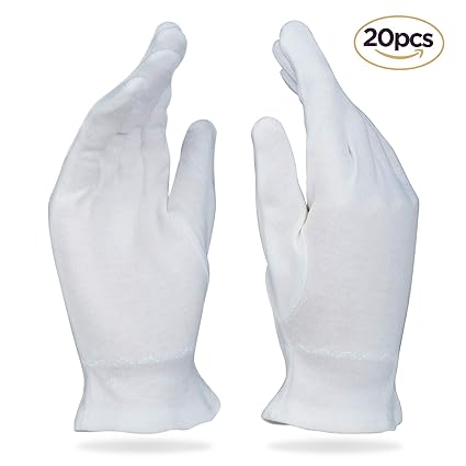 Beauty Care tragen groß weiß Baumwolle Handschuhe für Neurodermitis, trockene Haut, & feuchtigkeitsspendende - 20 Handschuhe