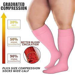 BLUEENJOY 3 Pack Plus Size Compression Socks for