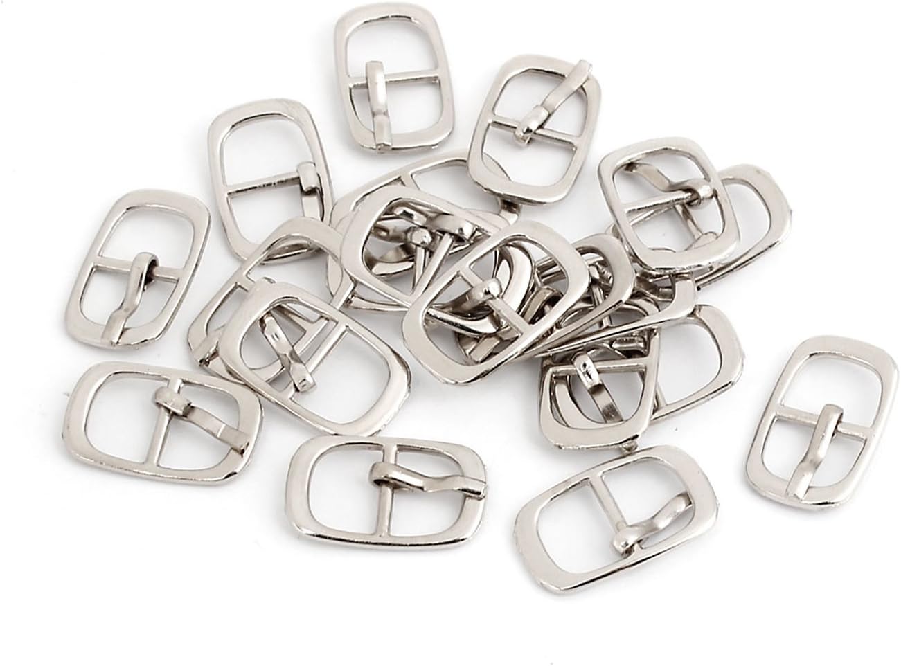 uxcell 20 Pcs Rectangular Metallic Single Prong Pin Shoes Buckles: Health & Personal Care