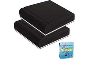 QDVDQ 2 Pack Studio Monitor Isolation Pads, Innovative 3-layer Construction, Acoustic Speaker Isolation Pads, Angled Speaker Foam Stand, High Density Acoustic Foam, For 3"- 5" Speakers Black&white
