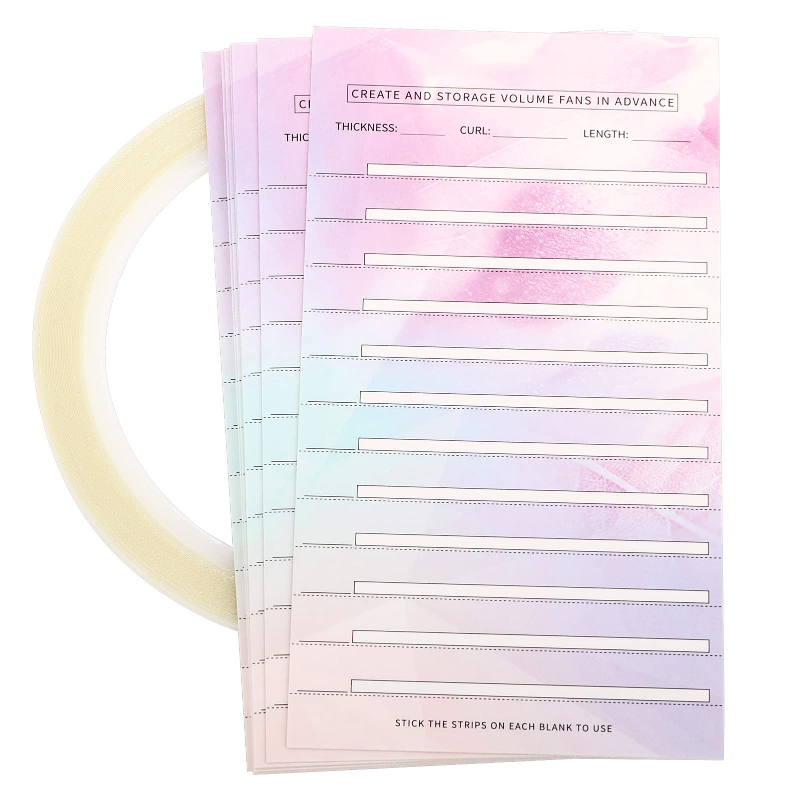 Photo 1 of 10PCS False Eyelash Fans Paper Card Eyelash Extension Storage Card with Double Sided Adhesive Tape Quick Flower Storage Grafting Kit for Display Rack for Women Girl Eyelash Extension Storage Card