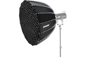 NEEWER BASICS Parabolic Softbox Bowens Mount, 35.4" Quick Release Soft Box Light Diffuser/Grid/Bag Compatible with Godox Compatible with Aputure 600d Studio Photography Video Recording Lighting, NS38P