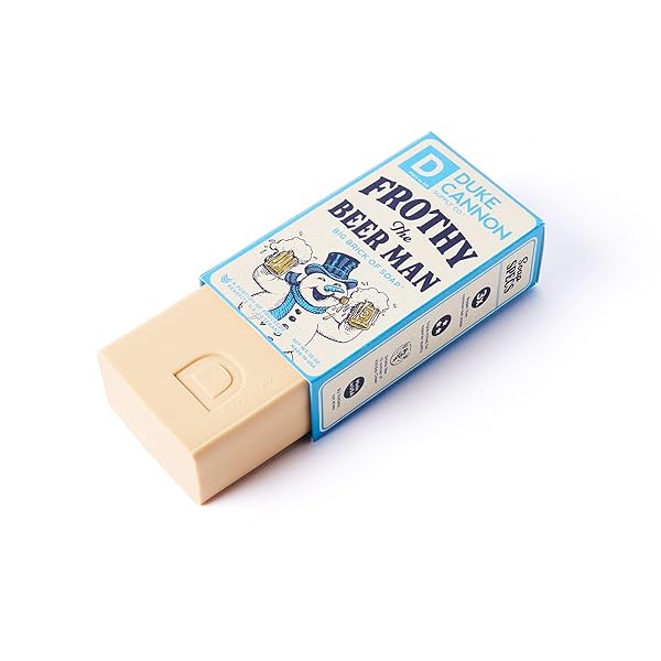 DUKE CANNON SUPPLY CO. BIG BRICK OF SOAP BAR FOR MEN HOLIDAY EDITION | FROTHY THE BEER MAN (WOODSY SANDALWOOD SCENT) | EXTRA LARGE, LONG-LASTING | PARABEN & CRUELTY-FREE | MADE IN USA | 10 OZ (1 PACK)