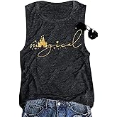 Magic Castle Tank Women Magic Kingdom Graphic Vest Summer Casual Vacation Sleeveless Tanks Tops
