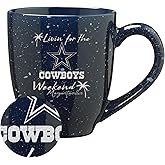 Rico Industries NFL Football Dallas Cowboys Margaritaville 16 oz Team Color Laser Engraved Speckled Ceramic Coffee Mug
