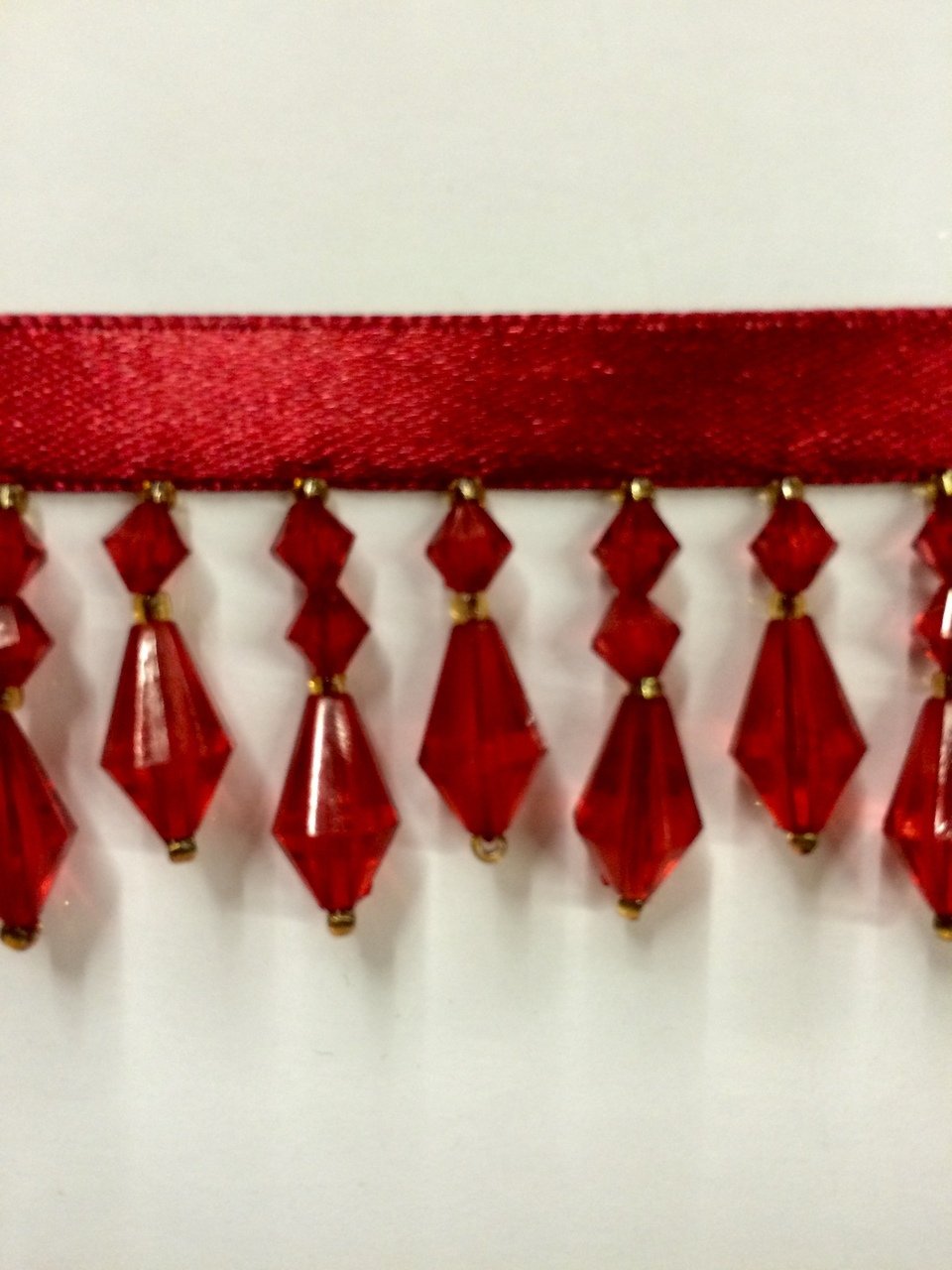 1.5 Crystal Beaded Fringe Trim White/Clear CBF3/1 White Sold by The