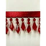 Crystal Beaded Fringe Trim 1 Yard - Schwarzes Perlenband 9cm Breit Für DIY