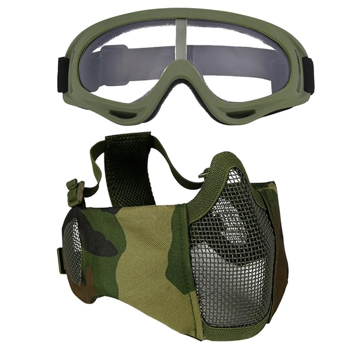 Fansport Paintball Maske, Airsoft Masken Softair Maske Mesh-Maske Airsoft Paintball Maske Schutzbrille Airsoft Taktische Mask