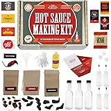 DIY Gift Kits Hot Sauce Making Kit, 26 Piece Set, Gourmet Spicy Gift Set For Men, Featuring 5th Generation Heirloom Peppers &