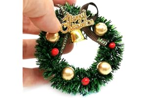 SXFSE Dollhouse Decoration Accessories, 1:12/1:6 Toy House Miniature Scene Model Christmas Wreath Pretend Toys