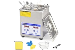 PNKKODW Professional Ultrasonic Cleaner 2L Lab Sonic Cleaner Ultrasonic Parts Cleaner with Digital Timer and Heater for Jewelry Rings Diamond Watch Glasses Small Dental Instrument