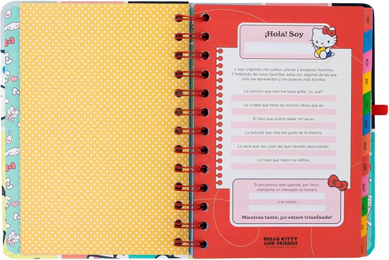 - Hello Kitty 2026-2027 Conjunto Pequeno de Agenda Semanal Escolar + 3 Canetas Apagáveis – Planeador Compacto com Autocolantes