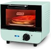 Dash Mini Toaster Oven | Small Toaster Oven for Dorms, Apartments, &amp; Small Kitchens, Adjustable Timer Dial with Auto Shutoff, Removable Cooking Tray &amp; Crumb Catch, Aqua
