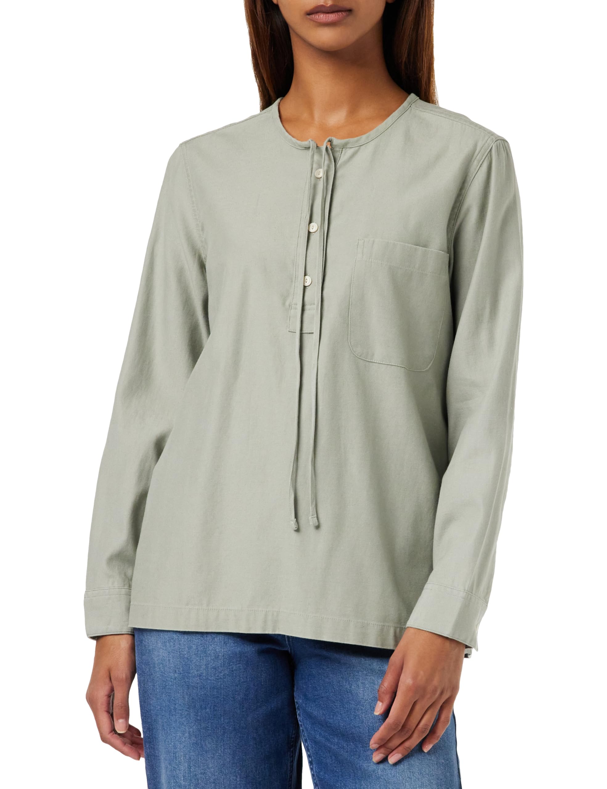 Dockers Long Sleeve Blouse Relaxed Forest Fog L -