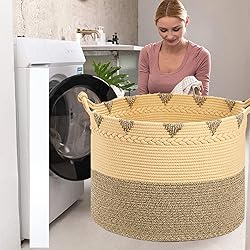 TerriTrophy XXXXLarge Cotton Rope Blanket Basket