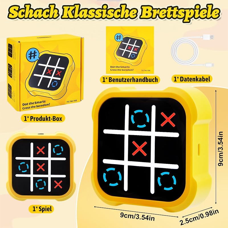 Elektronisch Tic-Tac-Toe Bolt Spiel, Tic Tac Toe Elektronisch(Gelb) — Foto 7 von 7