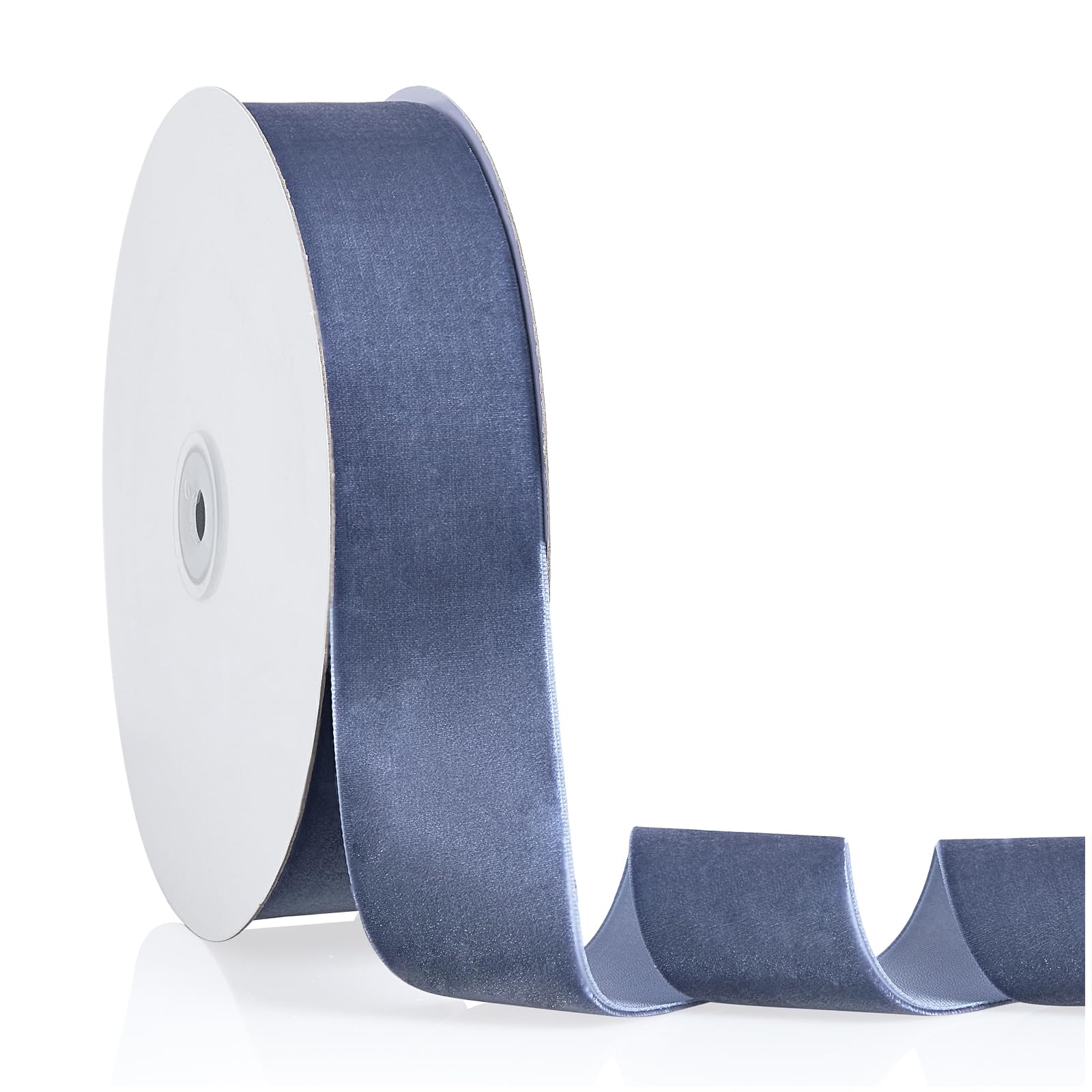 Photo 1 of 1.5" X 20 Yards Dusty Blue Velvet Ribbon for Christmas Tree Wreath Decoration Handmade Crafts Ornaments Gift Wrapping & Bow Making