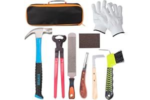 capuca Horse Hoof Trimmers Farrier Tools - 9PCS Goat Hoof Trimmers Kit 8 Inch Hoof Rasp Nippers