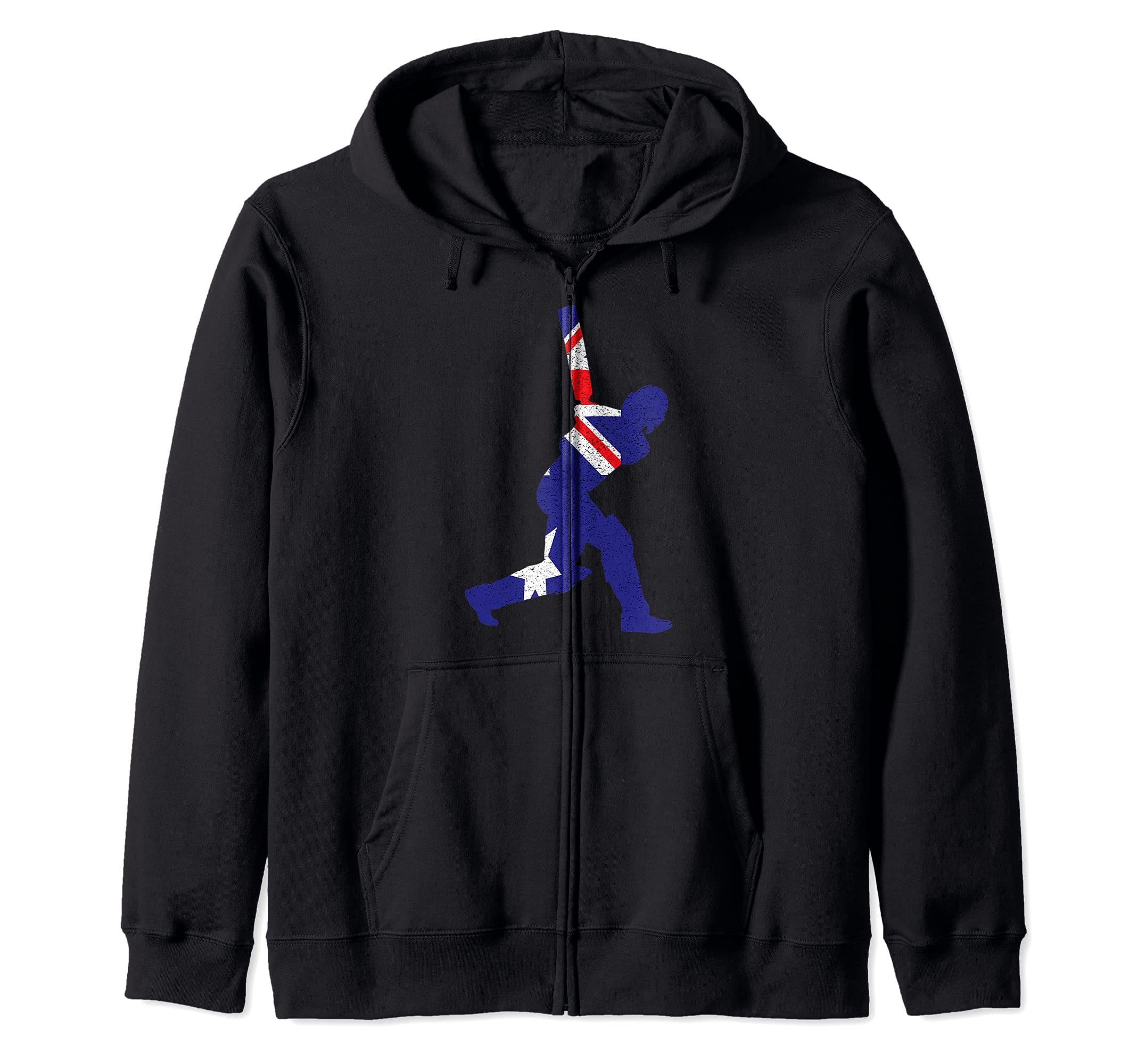Australia Cricket Batsman Batting Aus International Fan Tee Zip Hoodie