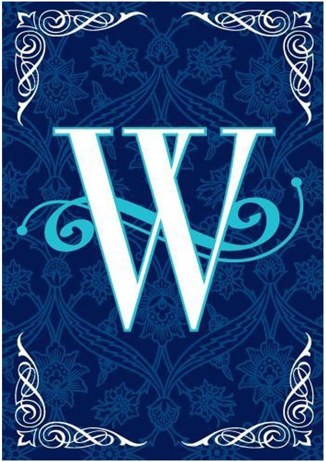 KIDDIE Flag Blue Teal Monogram W Garden flags decorative flags initial flags party flags 12.5 x 18 Inch Double Sided banner home flags Print house flags