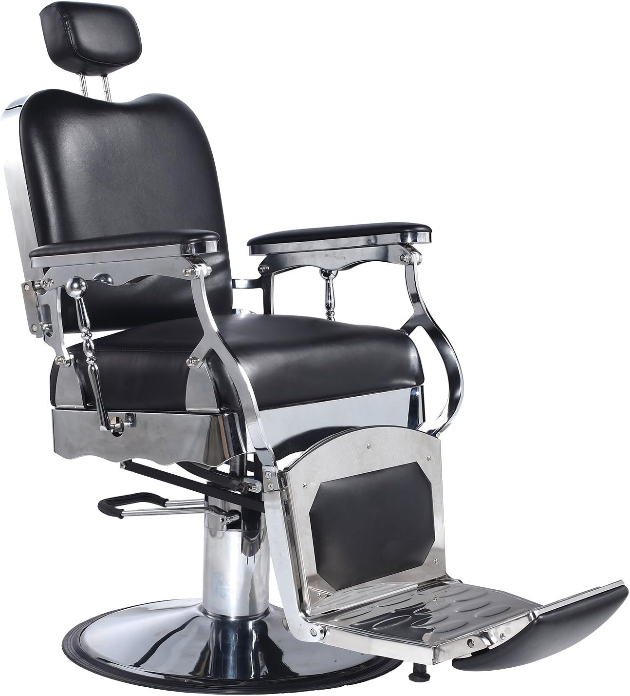 WONLINE Heavy Duty Hydraulic Recline Barber Chair Salon Beauty Spa Shampoo Hair Styling Black