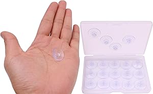Shapenty 20mm Diameter Small Clear PVC Plastic Suction Cups Home Desk Glass Sucker Hanger Pads Without Hooks, 20Pieces