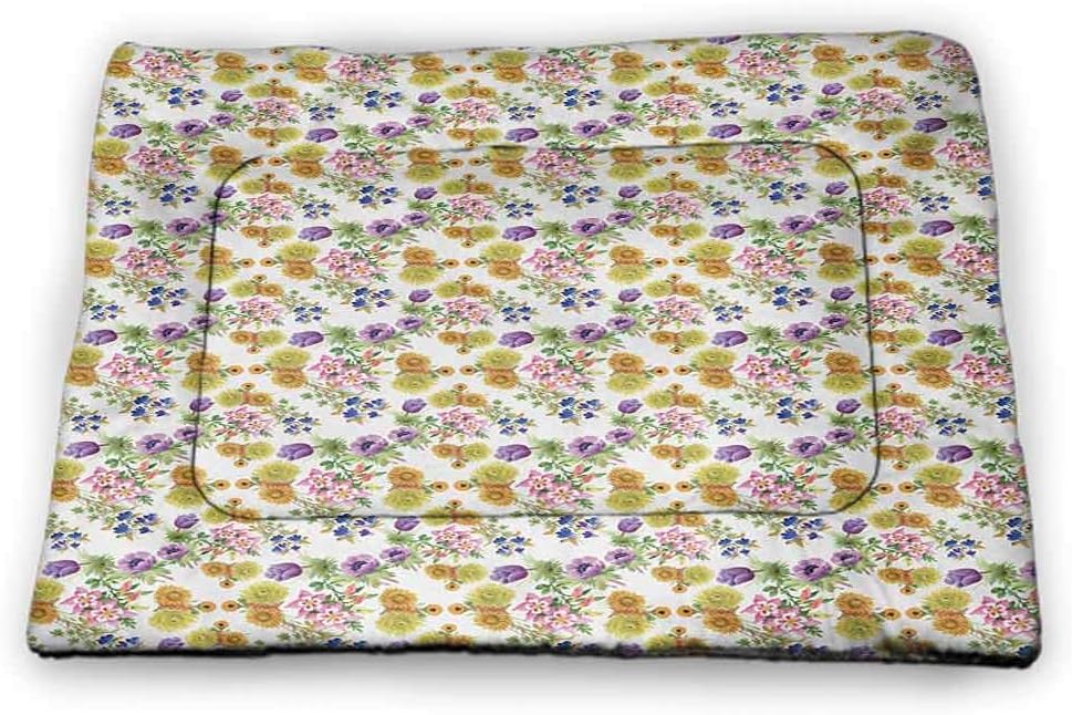 prunushome Crate Bed Pet Mat Eiffel Tower Machine Washable Pet Bed Liner Paris Landmark Monochrome Picture of Cityscape European Urban Famous Place Image for Kennels, Crates and Beds- Pets Grey