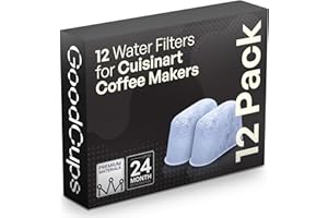 GoodCups 12 Water Filters for Cuisinart Coffee Makers - Fits All Cuisinart Coffee Brewers - Replacement Charcoal Water Filter