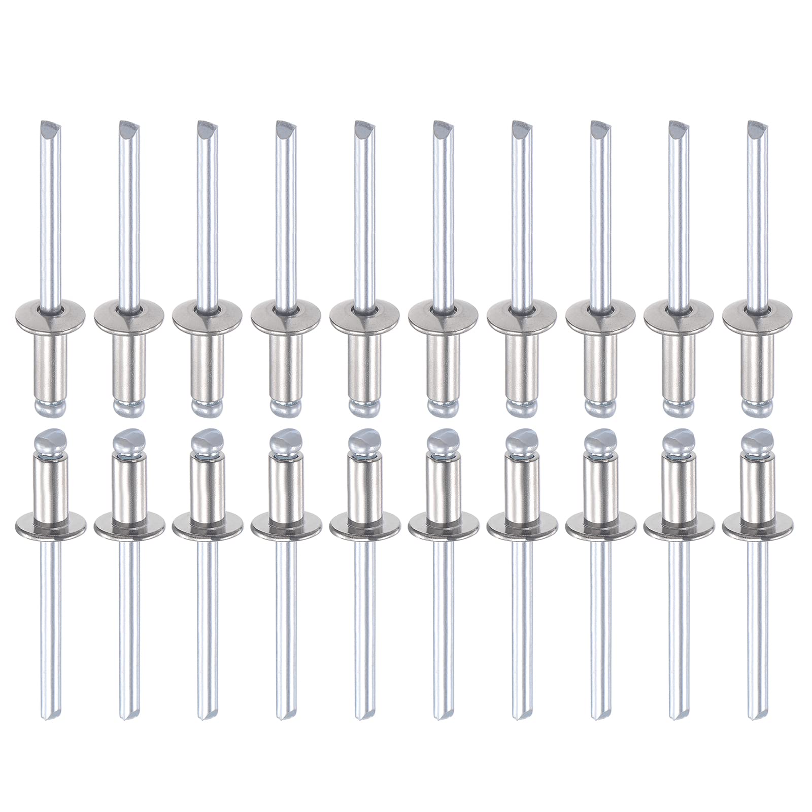DTGN 5mm x 10mm (DXL) Blind Rivets - 50Pack - Good for Machinery Joining - 304 Stainless Steel Dome Open End Rivet