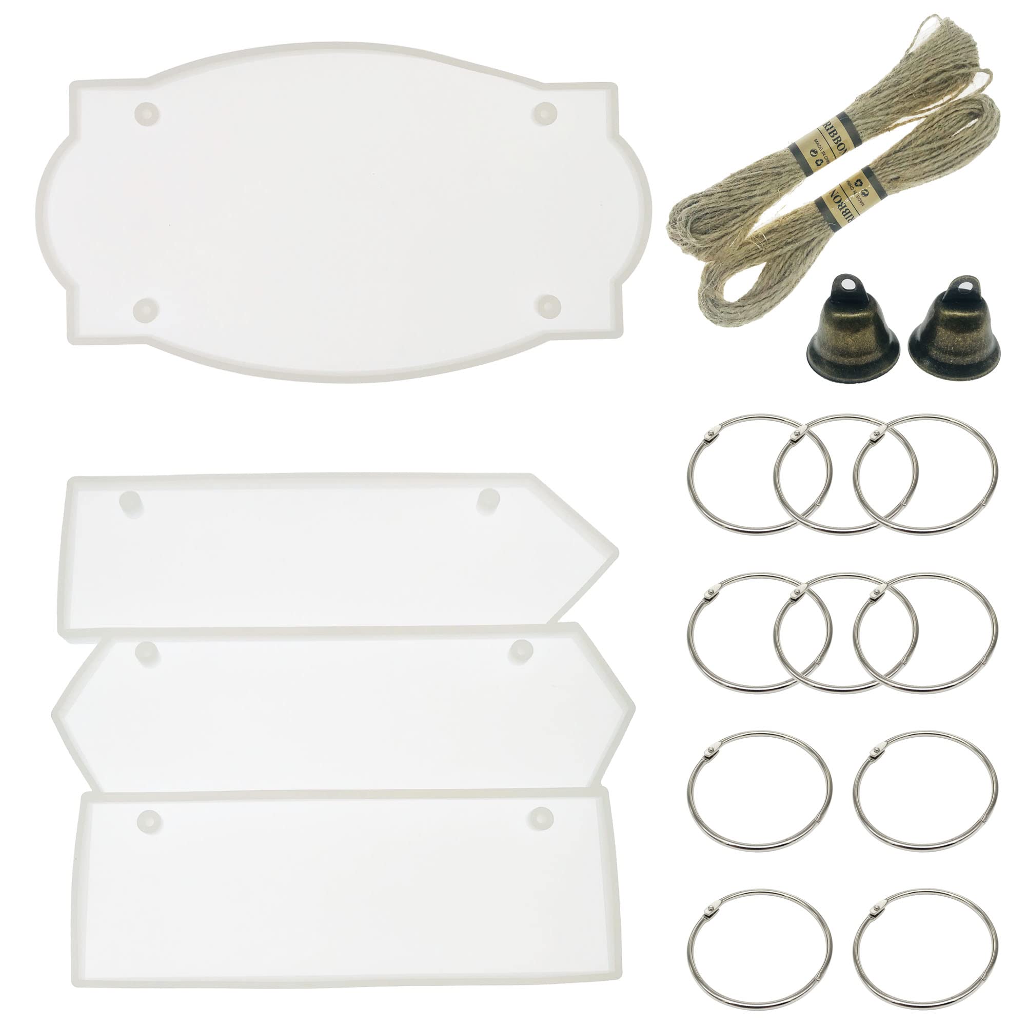 Woohome 21 PCS Silicone Moulds for Resin Casting Silicone Mould Rectangle Door Hanging Welcome Sign Plates, Road Street Sign Making Model for Office Store Door DIY Craft