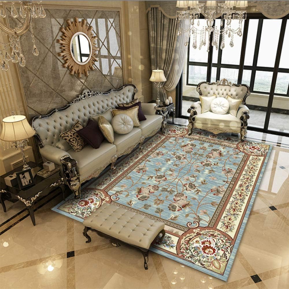 TTLLTL 3D Golden Noble Floral Non-Slip Carpet Door Shower Play Mat Hearth Floor Rug 70 * 160CM,F-80 * 120CM