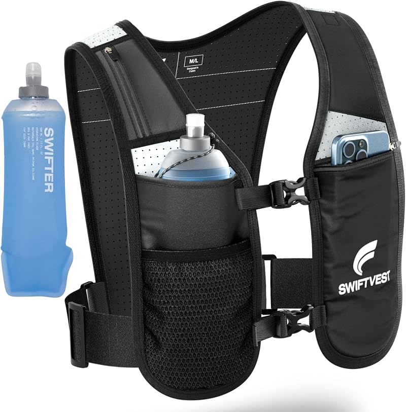 SWIFTVEST Running Vest for Women Men with 500ml Soft Flask Hydration Vest