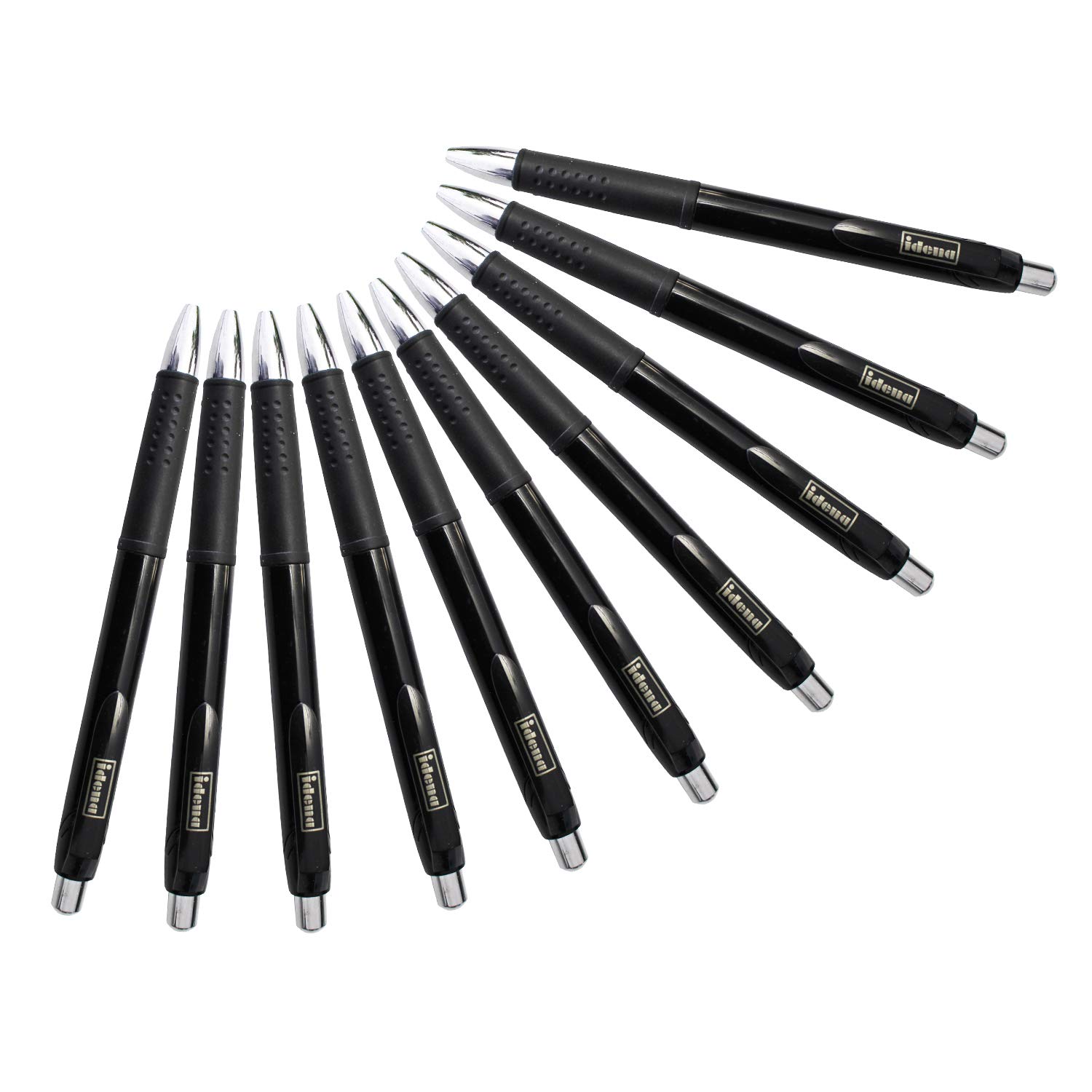 Idena 10130956 Retractable Ballpoint Pen Pack of 10 Black