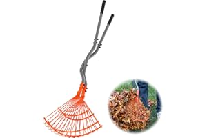 Walensee Leaf Grabber Rake with Long Steel Handle, Heavy Duty Leaf Picker Upper & Garden Claw, Multi-Use Leaves Scoop and Hands Rake for Lawn & Yard Shrub Cleanup