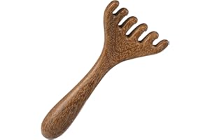 SHINEOFI Wooden Foot Massage Rake - 6 Claw Reflexology Tool Portable Wooden Scalp & Foot Massager for Home Relaxation