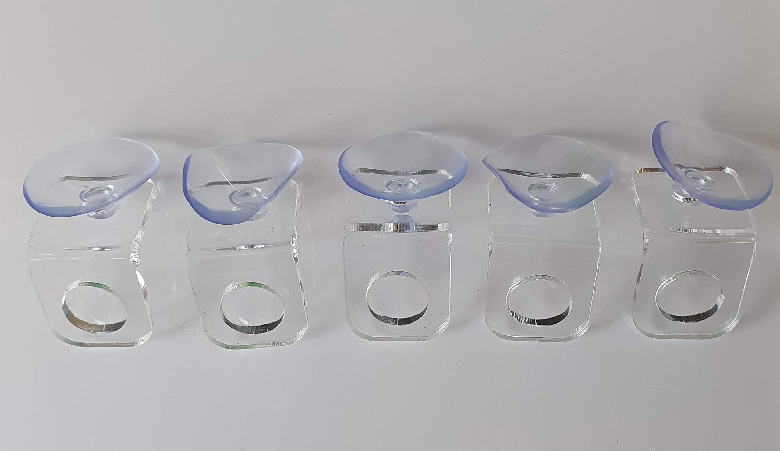 Reef-Geeks Acrylic Single-Hole Frag Rack Set – 5 Individual Coral Frag Holders with Suction Cup Mount |Low-Profile Coral Acclimation Racks | Premium 3mm Acrylic | Fits 12mm Frag Plugs (Clear)