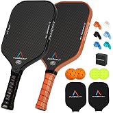 Pickleball Paddles,USAPA Approved Pickleball Paddle Set Pro | 3K Raw Carbon Fiber Textured Surface with High Grit &amp; Spin,16mm Durable T700SC Carbon Fiber Pickle Ball Rackets for Men,Women &amp; Families