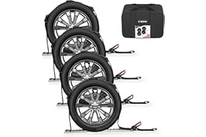 Kingfun Heavy Duty Car Tie Down Straps for Trailers 4 Pack - 2" x 120" Tire Straps with 10,000 lbs Break Strength, Secure Wheel Strap for Car Hauler, Truck, SUV, and Utility Trailers
