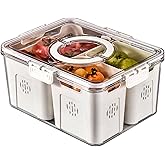 RTHIEAI Refrigerator Organizer With Lids (3 Compartments), Fridge Storage, Fridge Organizers And Storage Clear, Fridge Organization, Storage Containers, Stackable With Lid Fridge Organizers