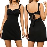 EYNMIN Women's Summer Lace Strap Mini Dress Sweetheart Neckline Bow Tie Backless A Line Short Graduation Dresses 2026