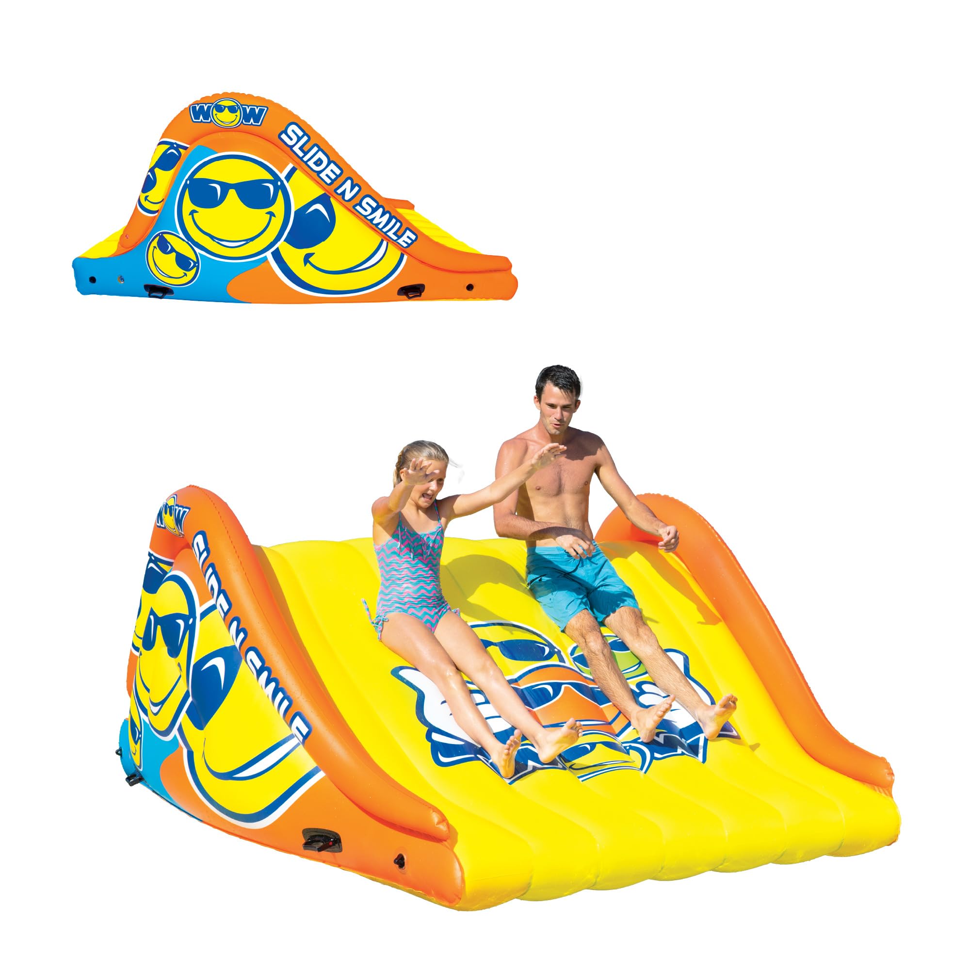 Photo 1 of Wow Sports - Sports Slide N Smile - Inflatable Floating Giant Water Slide for Adults & Children - Pool Accessory - Perfect for Lake & Pool Parties - 2 Lanes
