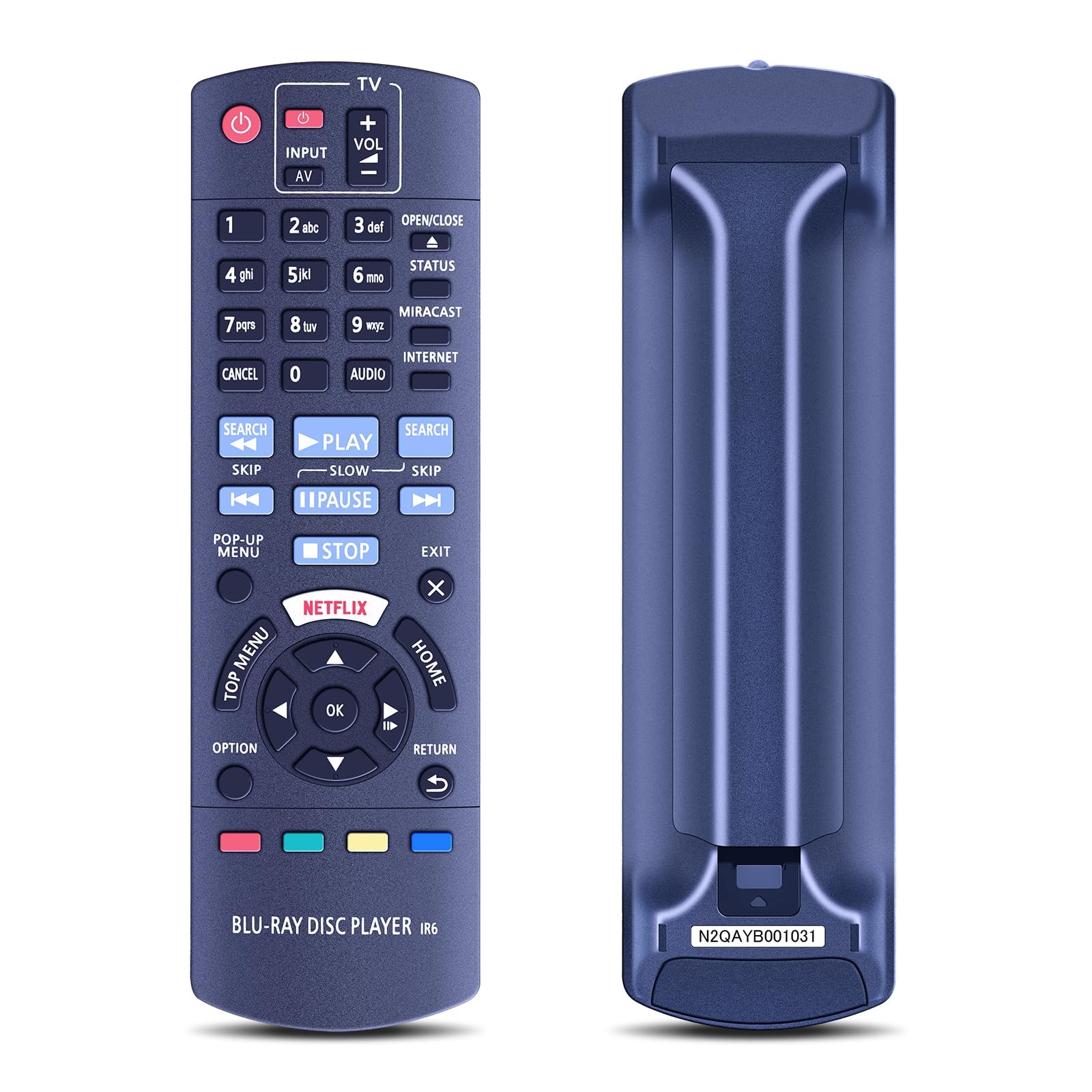 N2QAYB001031 Replacement Remote Control for Panasonic Disc Player Compatible with DMP-BDT280 DMP-BDT270 DMP-BD73 DMP-BDT270 DMP-BDT170 DMP-BDT166 DMP-BDT165 DMP-BD83 DMP-BD73