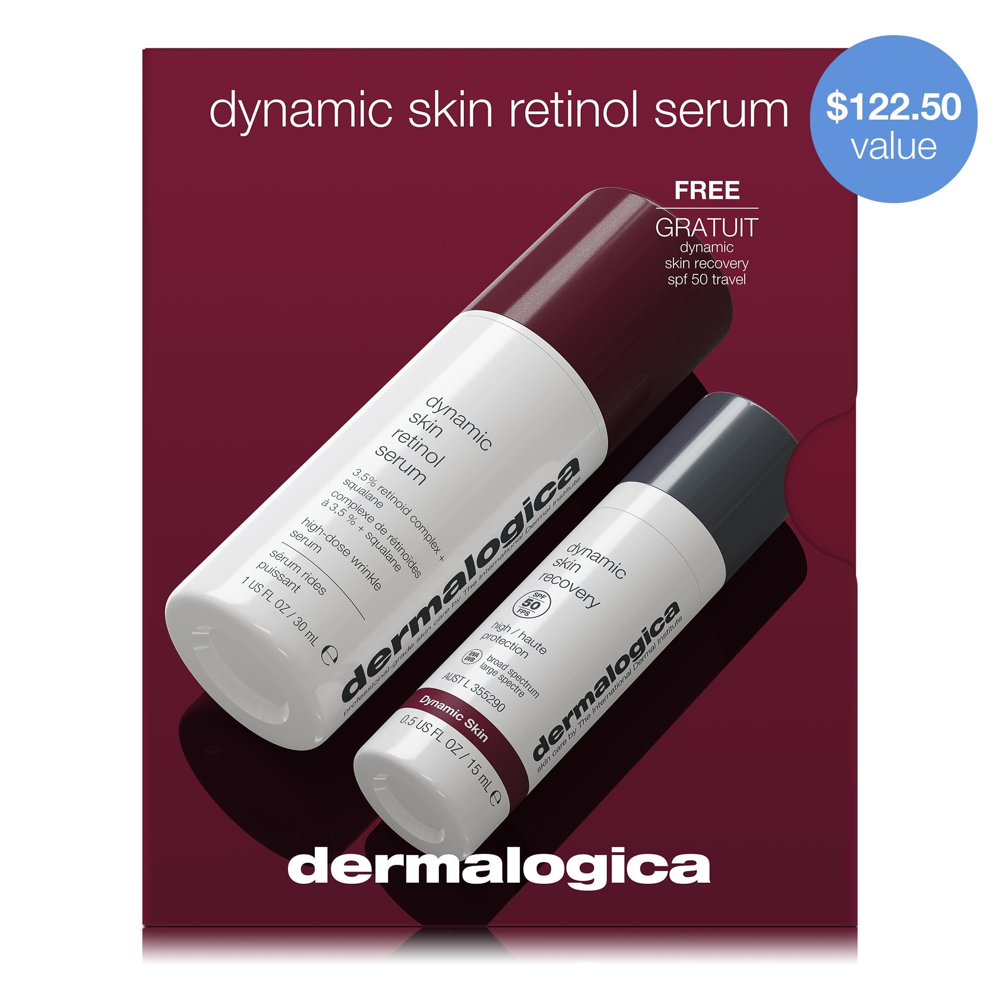 Dermalogica Dynamic Defense Duo, Retinol Face Serum and SPF Moisturizer Skin Care Set - Reduce the Signs of Skin Aging