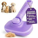 Hertzko Self Cleaning Slicker Brush for Dogs and Cats - Pet Hair Brush for Shedding Long and Short Hair - Easy Clean Retractable Bristles - Cat and Dog Grooming Tool - Purple