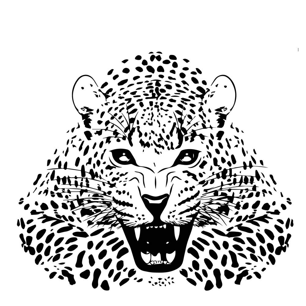 African Leopard Head Removable Mural Wall Stickers Wall Decal for Home Decor