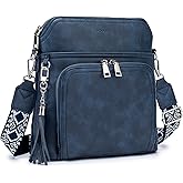 Roulens Crossbody Purse for Women Vegan Leather Medium Crossbody Wallet Bag for Travel Women Shoulder Handbags with Tassel