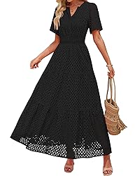ZESICA Women's 2025 Summer Short Sleeve Maxi Dress