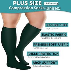BLUEENJOY 3 Pack Plus Size Compression Socks for