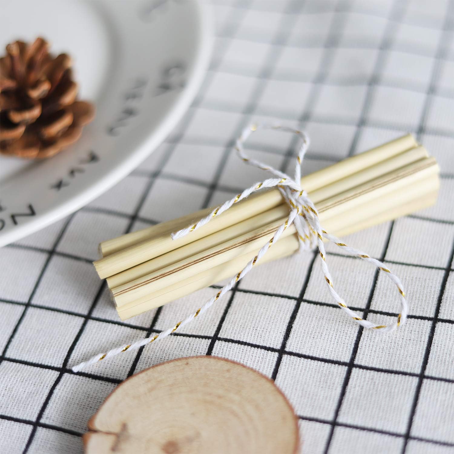 Gold Twine String, Cotton Gold Bakers Twine, Christmas Gift Twine, 110 Yard 2 mm Gift Wrapping Holiday String Decorative Gold Metallic Twine Cotton Cord Rope : Office Products