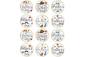 BIZIBAFF 48PCS Fathers Day Stickers Label - 1.5" Happy Father's Day Envelope Seals Gift Tags Labels for Cards Gift Boxes DIY Crafts Party Decorations
